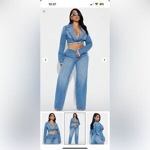 Fashion Nova Denim Blazer Set